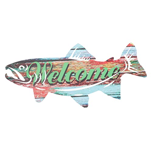 NULYLU Eiserne Fisch Wanddekoration Langlebig Wetterfest Kreative Gartendeko Teichfigur Außen für Garten und Haus mit Naturgetreuem Design und Detailreicher Verarbeitung