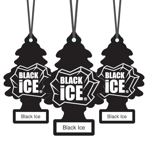 Image of Little Trees Black Ice Air Freshener (Pack of 3) | Bold Citrus & Woody Fragrance | Iconic Tree Hanging Design | For Car, Home, Wardrobe | Imported from USA
