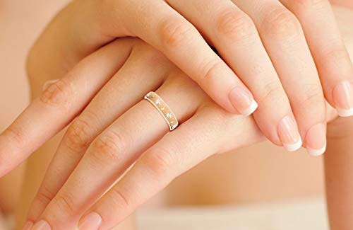 Miabella Italian 925 Sterling Silver Or 18K Yellow Gold Over Silver Moon And Star Eternity Band Ring For Women Men Teens Girls (Two-Tone, 7) #TOP2