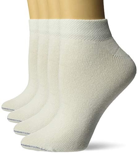 Dr. Scholl s womens 4 Pack Diabetic & Circulatory Non-binding Low Cut Casual Sock, Solid White, Shoe Size 4-10 US