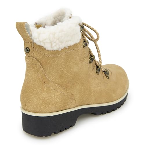 JBU Women's Poland Lace Up with Faux Shearling Fashion Comfort Waterproof Ankle Boot2