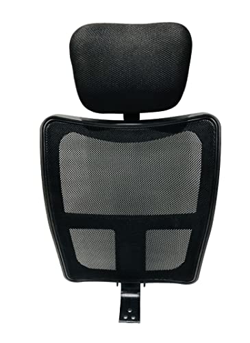 Image of GOYALSON Office Visitor revolving Boom Chair Back with headrest Spare Parts Accessories Smile Jali Model Chair Net Back with nut Bolts and Key Easily fit to Every Chair (Moon Back with Headrest)