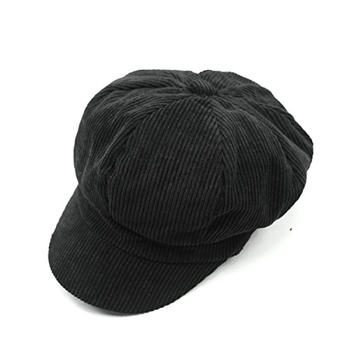 Zlslz Women's Retro Peaked Ivy Newsboy Paperboy Gatsby Cabbie Painter Cap Hats (5Black) #TOP3