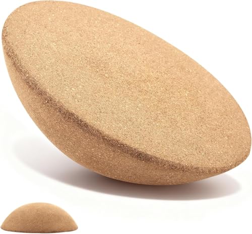 Tabla de equilibrio de corcho semiesfera, sensación de surf pura y entrenamiento de cuerpo entero, bola de equilibrio para yoga, semiesfera de alta calidad de corcho para entrenamiento de equilibrio