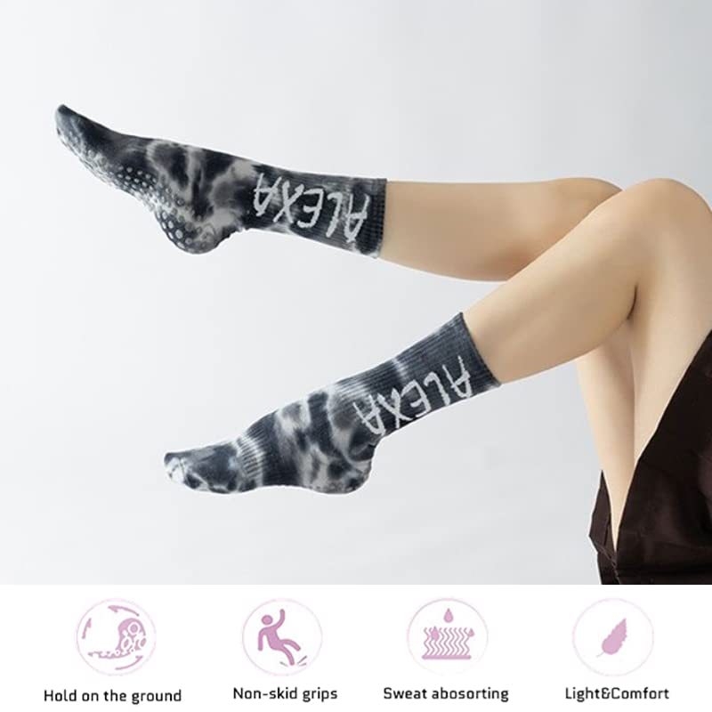 ALTALIVA Fashion Yoga Socks with Grip Ballet Anti Slip Socks for Women (Black)