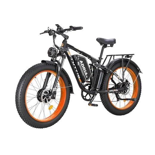 TUTTIO Adria26 5000W Dual Motor Ebike, 40-46MPH Electric Bike for Adults, 26" x 4" Fat Tire Electric Mountain Bike, 52V 210NM E-Bike Full Suspension Electric Dirt Bike for Off-Road Mountain Hunting
