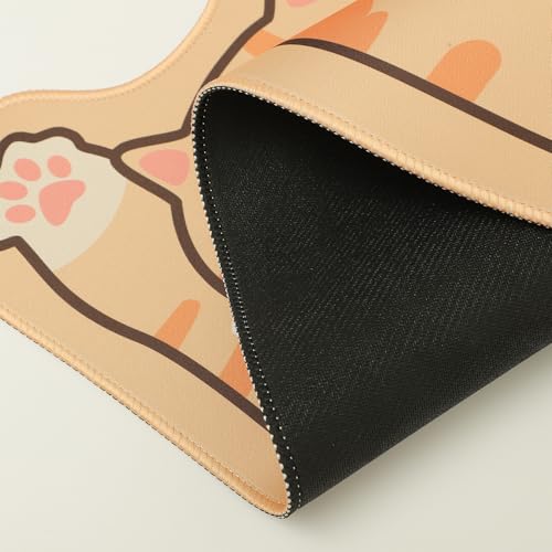 Tapis de souris gaming antidérapant orange de forme allongée pour éliminer la fatigue sur PC - 4