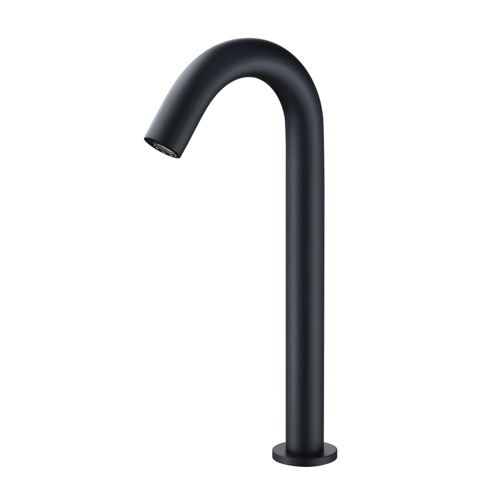 XJTNLB Rubinetto con Sensore Intelligente a Infrarossi Becco Collo di Cigno Rubinetto Bagno Lavabo Miscelatore Acqua Calda e Freddo Nero,Alto
