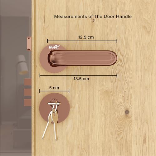 Image of GLOXY Mortise Knob Locks for Main Door, Mortise Door Lock, Door Set with 3 Brass Keys, Bedroom Door Lock, Handle Lock for Kitchen, Balcony| Rose Gold Finish (2 Years Warranty, Pack of 1)