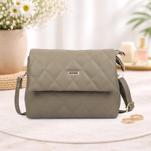 Image of ADISA Women's Girls Quilted Cross Body Sling Bag with Height Adjustable Belt (SL5169)