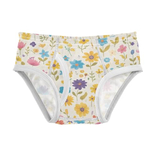 KLL Seamless Wild Flowers Farmhouse Toddler Boys Pure Cotton Nighttime Underwear Cute Children Panties