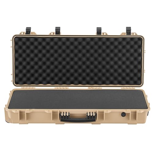 VEVOR Estuche Rígido para Armas Largas, PP, con Cerradura y Espuma Precortada, Enrollable, Resistente al Agua IP67, 978 x 420 x 173 mm, Color Caqui, para Viajar en Medios de Transporte Público - imagen 9