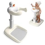 LAIKORE Baby Bath with Shower Stand Support - Adjustable Toddler Shower Tower with Anti-Pinch & Anti-Slip Design, Baby Bathtub Stand for Infants 6-36 Months, Ideal Gift for Newborns,Khaki