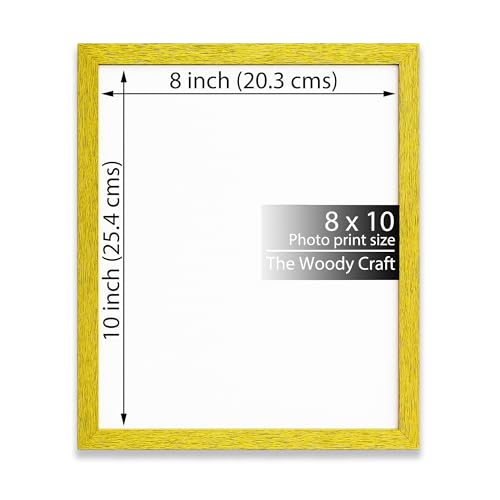 Image of Photo Frame 8x10 inch | Yellow Photo Frame For Wall That Complements All Rooms | Wall Frame For Home Decoration | Wooden Frame With High Durability | Hanging Photo Frames For Gallery Walls