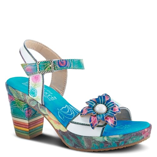 Image of L`Artiste Leilanie Hand-Painted Leather Platform Heel Sandal