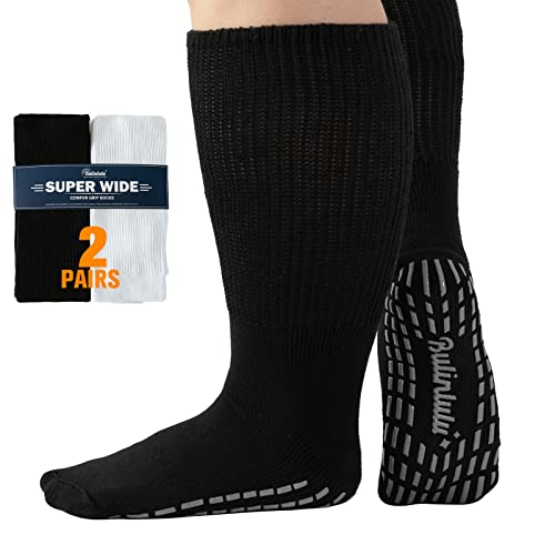 Bulinlulu Extra Wide Socks for Swollen Feet-2 Pairs Extra Wide ...