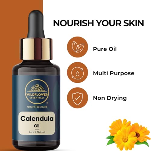 Image of Calendula Oil for Face Skin Hair & Body Hydration Pure & Natural (30ml)