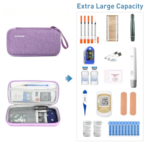insulin cooler travel caseeva insulation travel medicine kit with 2 ice packs for diabetes careinsulin pen and other diabetic supplies purple