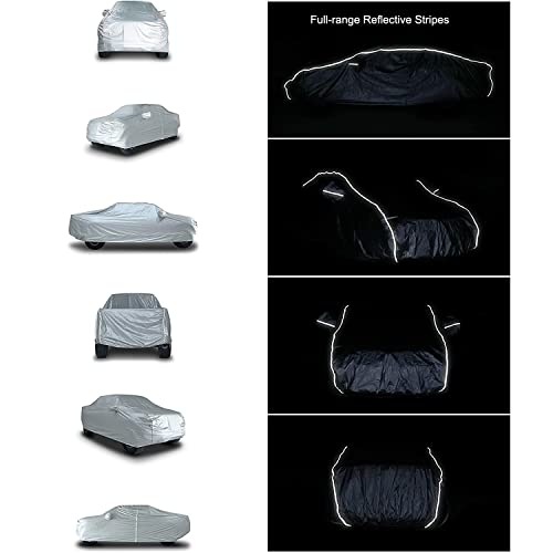 Tecoom Hard Shell Breathable Material Door Shape Zipper Design Waterproof Uv-Proof Windproof Car Cover For All Weather Indoor Outdoor Fit 170-190 Inches Suv #TOP3