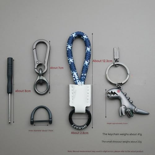 Aluminum Alloy Dinosaur Charm Paired with a Hand-Woven Bracelet, Mini Dinosaur Keychain, for Women and Men3