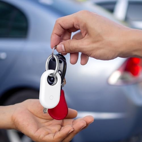 4-Pack Holder for Samsung Galaxy SmartTag 2 Case, Silicone Protective Case for Galaxy Smart Tag 2 with Keychain for Pets, Keys, Luggage, Backpacks and More (Black/Navy Blue/White/Light Blue)