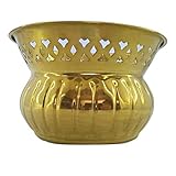 macetero laton cristal  artigianatodaloise - Macetero de latón pulido perforado abombado artesanal vintage - Macetero de latón 2