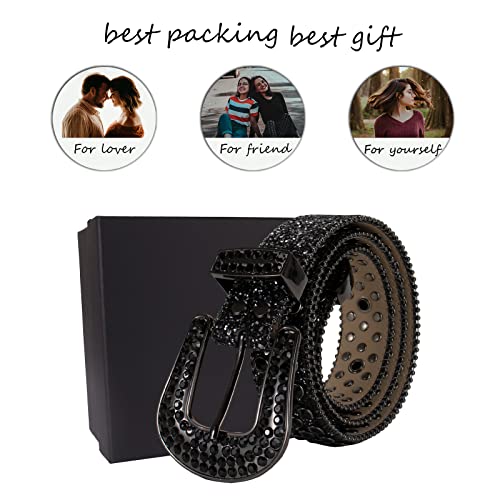 Mingsun Rhinestone Belt For Men Women, Western Leather Cowgirl Cowboy Y2K Belts #TOP7