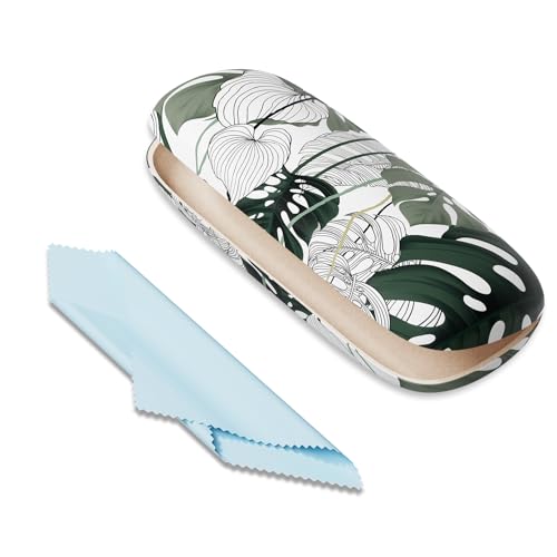 Image of Eyeglasses Case, Portable Hard Shell Protective Case for Glasses, Eyeglass Holder Box for Women with Cleaning Cloth