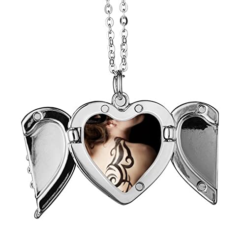 Tattoo Brunette Beauty Body Painting Girl Angel Wings Necklace Pendant Fashion