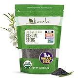 Organic Black Toasted Sesame Seeds - Unhulled Roasted Seeds Ideal for Preparing a Black Tahini Paste at Home, Ingredient for Those Interested in a Clean Diet, Gluten Free Kitchen Staple, 1 lb, 16 oz