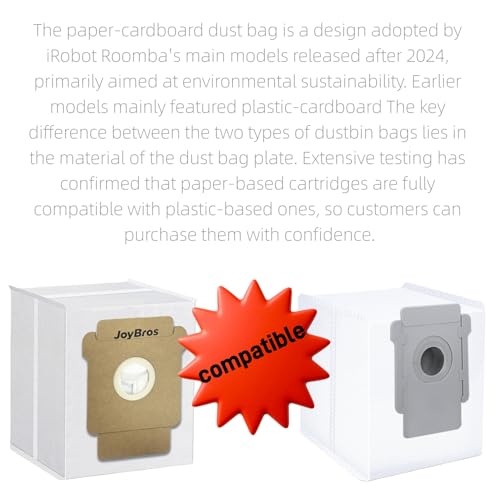 Image of Replacement Dust Bags for iRobot Roomba All Series 104 2in1 105 106 Vac,Plus 405, 505 Combo,105X, 415X, 505X, 705X,Essential 2 Q052, Max 705 Vac Disposable Vacuum Bag Accessories Parts 12-Pack