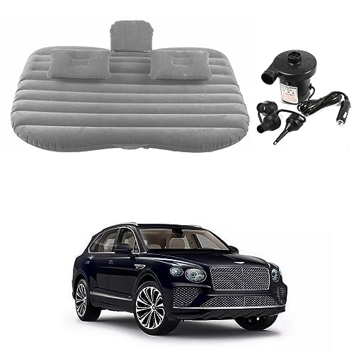 Image of Oshotto Multifunctional Car Travel Bed Mattress with Two Air Pillows, Car Air Pump Compatible with Bentley Bentayga (Grey)