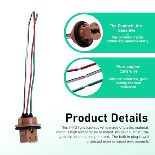 Adaptador de toma hembra para foco 7443 T20, pack 2 miniatura 4