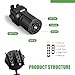 Hugwits Trailer Light Adapter, 7 Way Round to 4 and 5 Flat Blade Trailer Connector, 12V Heavy Duty Weatherproof Trailer Plug Adapter, Universal for Tow Hitch Car RV Boat Truck (Black)