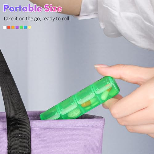 Alyvisun Wekelijkse Pillen Organizer, Pillendoosjes 7 daagse Draagbare Pillendoos, 4 keer Wekelijkse Pillendoosjes, Dagelijkse Pillenorganisator met 28 vakken voor Outdoor Reizen Kamperen - Afbeelding 6