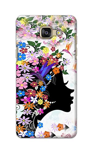 Image of Printed Hard Back Cover Case for Samsung Galaxy A5 2016 Back Cover (Floral Hairstyle Girl) -1803