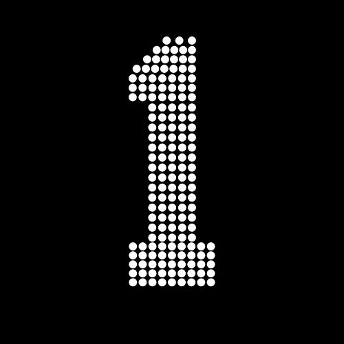 Athletic Jersey Birthday Number 1 Iron On Rhinestone Crystal T-Shirt Transfer by JCS Rhinestones