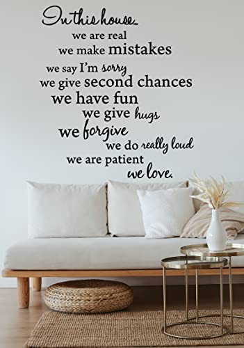 Blinggo Black In This House Wall Art Vinyl Decal, 20 Inch X 20 Inch Vinyl Wall Art Inspirational Quotes And Saying Home Decor Decal Sticker Steams #TOP2