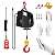 SENKEYFE Power Electric Portable Hoist Winch 1100LBS, 3 in 1 Electric Cable Hoist+2 Ton Snatch Block with Hook
