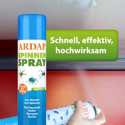 ARDAP Repell Spinnenspray 400ml - Spinnenabwehr - Anti Spinnenspray - Spinnen Abwehrmittel - Spray gegen Spinnen - Mittel gegen Spinnen - Anti Spinnenspray außen - Wirkt schnell & effektiv (PT19)