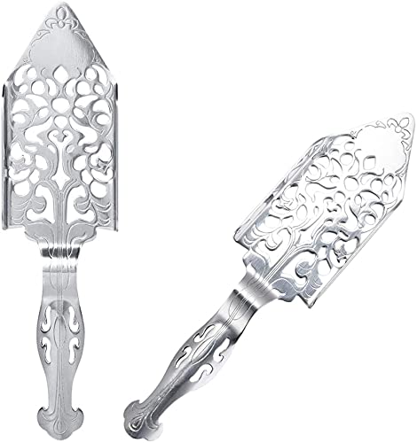 Anawakia Spoon - Set di 2 cucchiai per assenzio, in acciaio inox, filtro per bevande in vetro per bar da cocktail