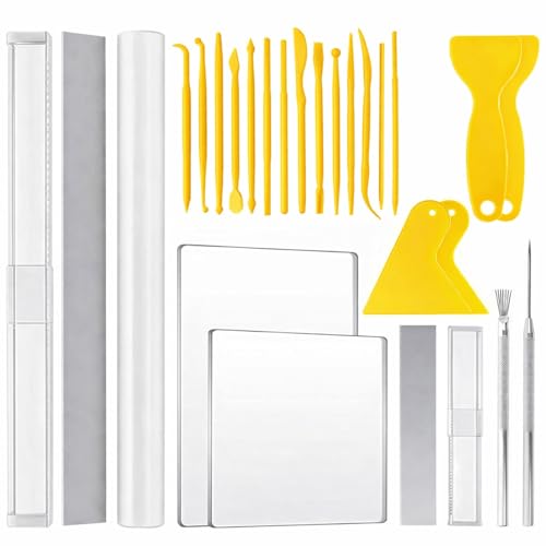 Tbintul 25 Pièces Ensemble D'outils en Argile Polymère,Ensemble D'outils de ModéLisation pour la Sculpture en Argile, la Sculpture en Argile de Poterie, Les...