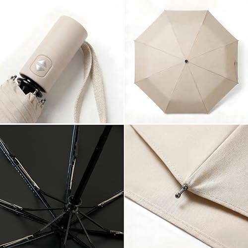Image of BAODINI Small UV Protection Travel Umbrella Compact for Rain and Sun UPF 50+ Windproof Portable 42 inch Umbrella for Women and Men