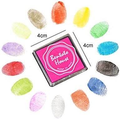 Craft Ink Pad Stamps Partner Diy Color,20 Colors Rainbow Finger Ink pad Rubber Finger Printing Stamp, Paper, Wood Fabric (pack of 20)