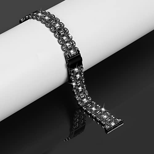 Correas reemplazo para reloj BOCLOUD NY20, metal con cristales negro miniatura 3