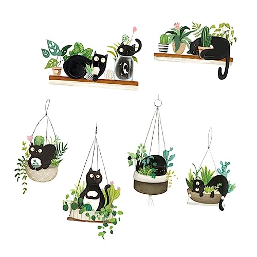 MOTHNUR 2 Piezas Calcomanías de Pared de Gato de Dibujos Animados Adhesivos Decorativos para Habitaciones Infantiles Pegatinas para Decoración de Ventanas y Paredes Diseño Adorable y de