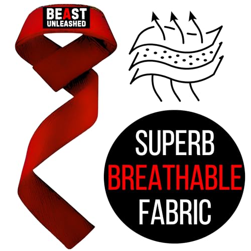 Image of Muscleape Weight Lifting Straps Wrist Supporter For Gym Beast Mode Red. Gym Accessories Men & Women. Wrist Strap For Gym With Wrist Support. Deadlift Strap Weightlifting Straps For Grip Gym Straps. Pair Of 2.