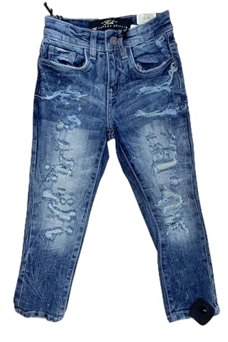 Kids Super Stretch Ripped Studio Blue Jeans