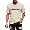 Men's Sports T-Shirt, Short Sleeve T Shirts Men Casual Short Sleeve Comfortable Breathable Daily Matching Outfit for Couples, beige, XXL #2