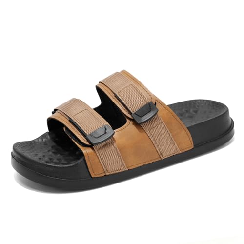 Lidardar Men's Sport Sandals Comfort Fashion cushioning Lightweight EVA Non-Slip Slides with Arch Support, Adjustable Double Buckle, Soft Breathable Fabric for Summer, Beach, Home Outdoor Use